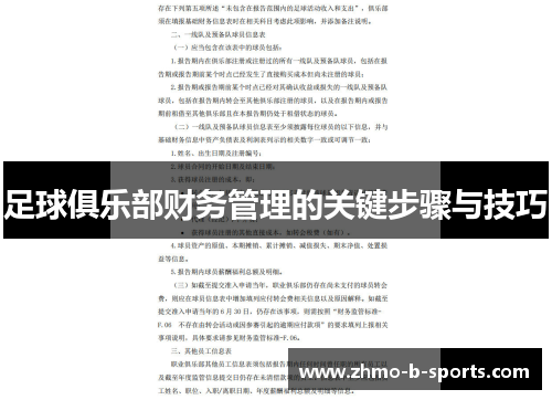 足球俱乐部财务管理的关键步骤与技巧